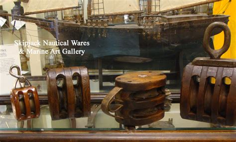 Authentic Wood Block Pulleys: Skipjack Nautical Wares