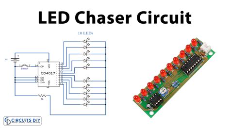Led Chaser Circuit Using 4017 Decade Counter Mechatro