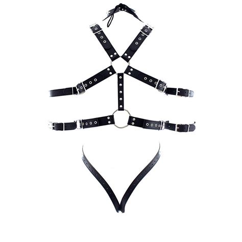 Mens Pu Leather Harness Adjustable Full Body Strap Body Leather Strap