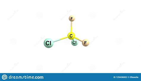 Dichlorodifluoromethane Molecule Scientific Molecular Model Looping