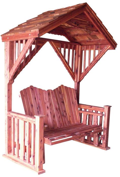 Outdoor furniture cover with warranty: Cedar Covered Garden Swing Bench Seat Wood Outdoor Glider ...