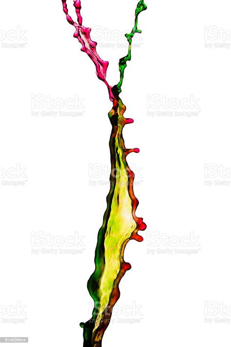 Abstract Color Splash Set Isolated On White Background Stock Photo