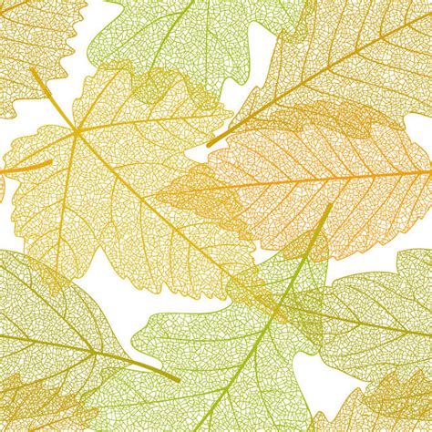 Free Vectors Seamless Linen Autumn Leaves Pattern