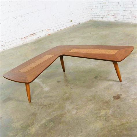 Mid-Century Modern Lane Boomerang Coffee Table with Inlaid ...