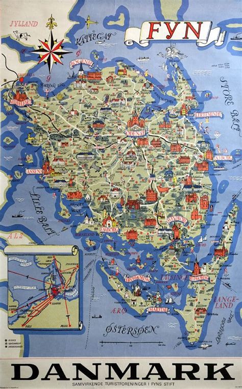 Kalundborg danmark poster by redmunsen. 1950s Denmark Travel Poster (Island of Fynen) - Original ...
