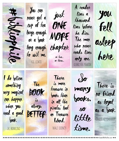 I Just Love These Watercolor Bookmarks So Many Options To Inspire Me
