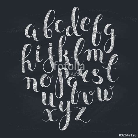 It is similar to art using pastels and related to sidewalk art that often uses chalk. Vektor: Handmade letters. Handwritten alphabet on ...