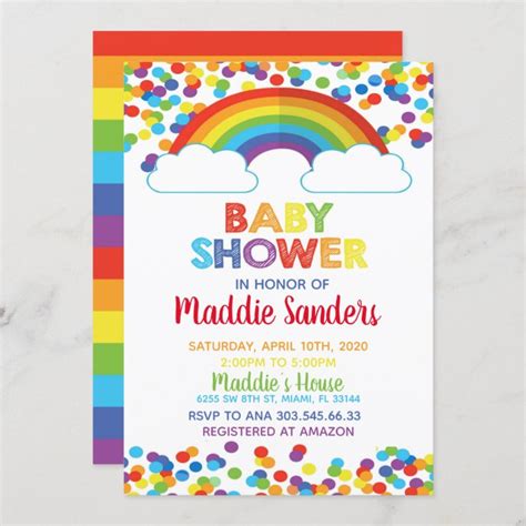Invitación a Baby Shower en arco iris Zazzle es