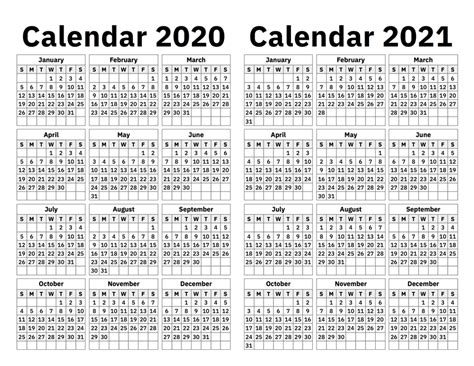 Take Calendar 2020 2021 Template Calendar Printables