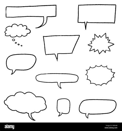 Speech Bubble Vectors Comic Book Style Blank Dialog Bubble Set Stock