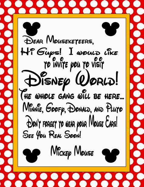 Disney World Invitation Templates