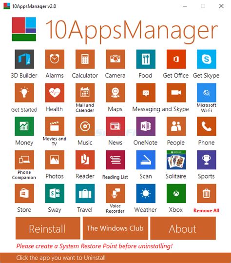 And many more programs are available for instant and free download. 10AppsManager - uninstall or reinstall Windows 10 default apps