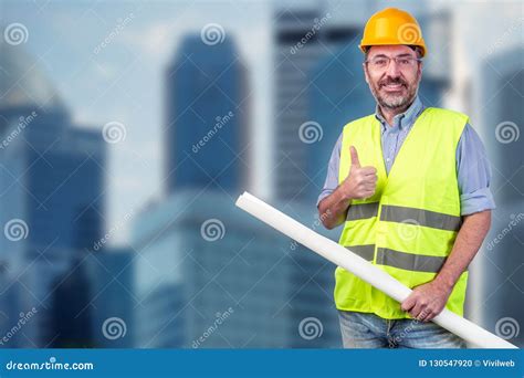 Construction Worker Stock Photo Image Of Person Plan 130547920
