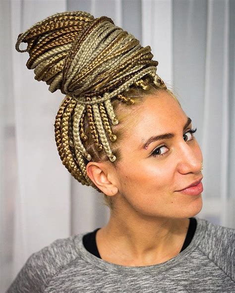 They are simply curly box braids with curly hair braided into the box braids to give a soft, fuller and voluminous look. 60 Chic Big & Medium & Small Box Braids Styles — Braiding ...