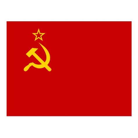 Drei gleich große horizontale streifen (weiß, blau, rot). Kommunistische Russland-Flagge UDSSR Postkarte | Zazzle