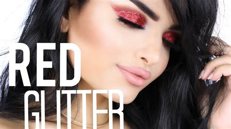 Red Glitter Eye Makeup Tutorial Youtube