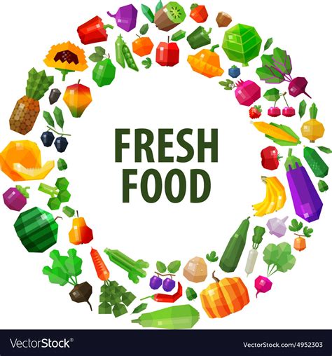 Fresh Food Logo Design Template Fruits And Vector Image