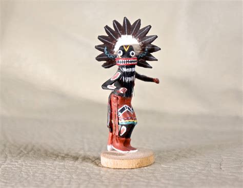hopi kachina doll miniature wuyak kuita signed etsy native american kachina dolls native