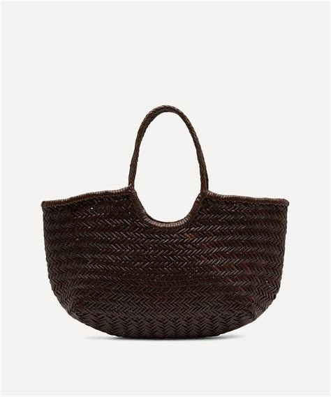 Dragon Diffusion Nantucket Woven Leather Tote Bag In Brown Modesens