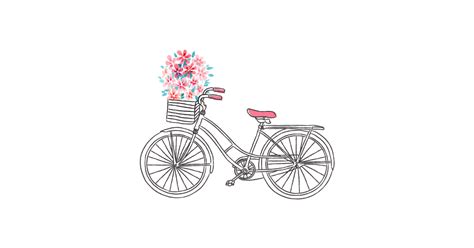watercolor bicycle flowers,basket,summer,illustration ...