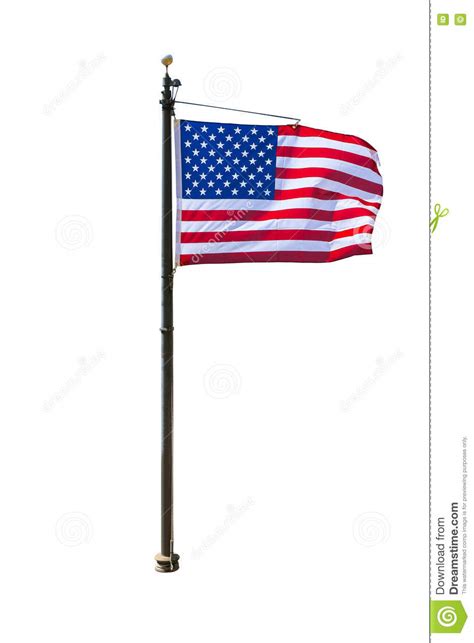 American Flag Waving Isolated On White Background Stock Photo Image