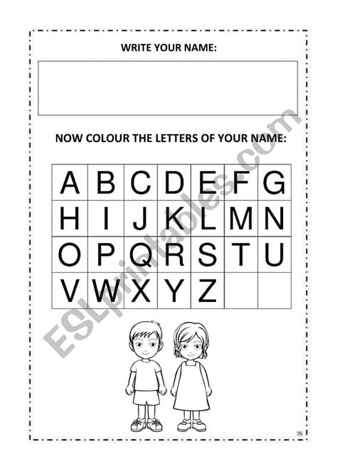 Write Your Name And Color Esl Worksheet By Mwriax