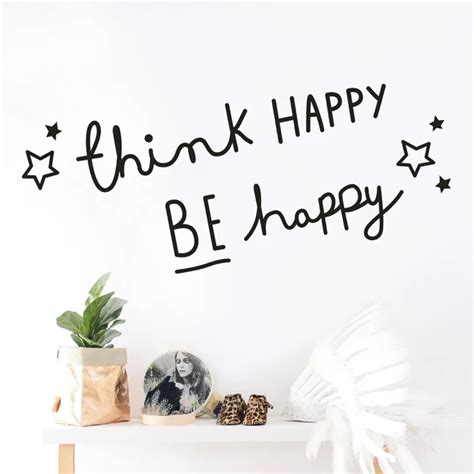 Think Happy Be Happy Wallpaper Diy Removable Art Vinyl Mural Decals For