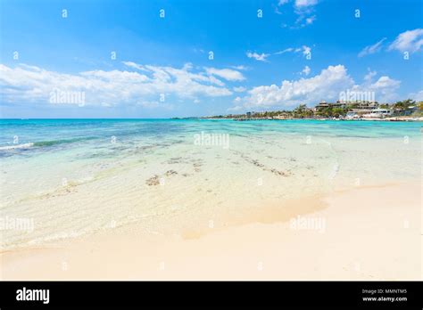 Playa Del Carmen Paradise Beach And City At Caribbean Coast Of Quintana Roo Mexico Stock