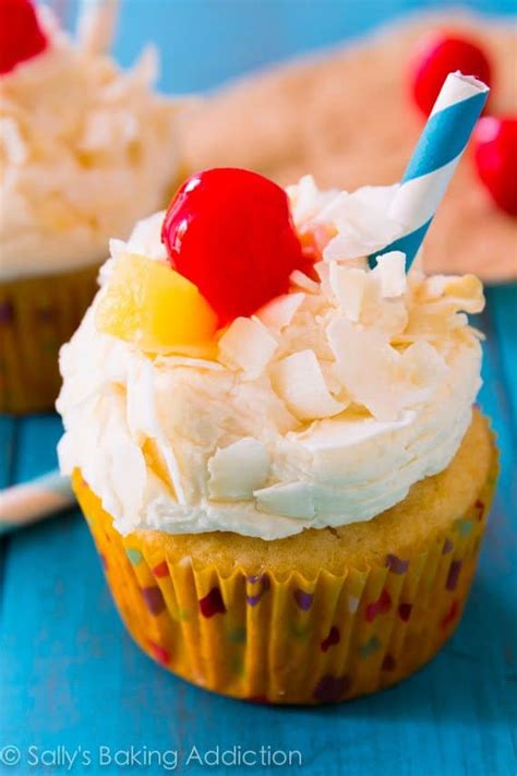 pina colada cupcakes sallys baking addiction