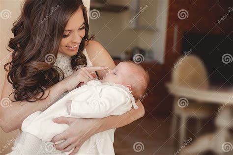 Happy Mother With Newborn Baby Stock Image Image Of Female Happy