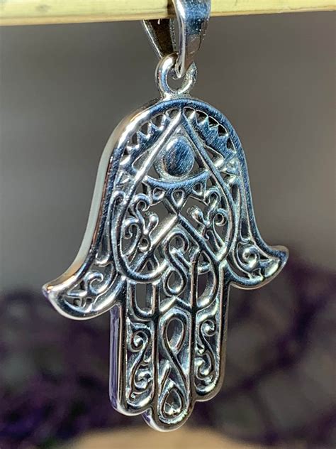 Hamsa Hand Necklace Celtic Jewelry Evil Eye Jewelry Yoga Jewelry