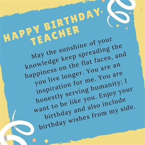 50 Happy Birthday Wishes For Teacher Quotes Greeting Cards
