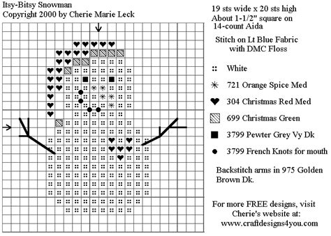 These simple snowflake cross stitch charts are perfect for christmas ornaments and other crafts. Tea for Two: Mini snowman cross stitch pattern