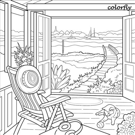 More images for beautiful scenery nature scenery coloring pages for adults » ColorFly #Freebie Enjoy the beautiful scenery at this ...