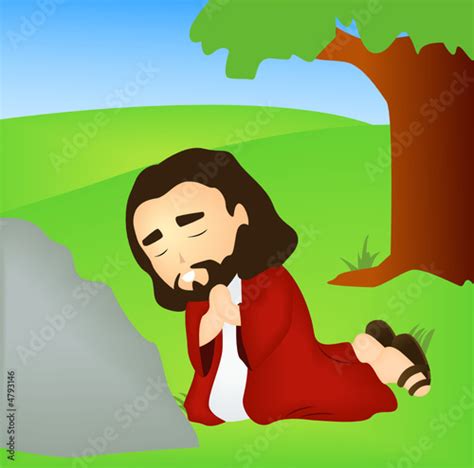 Jesus Praying In The Garden Stock Vector Adobe Stock