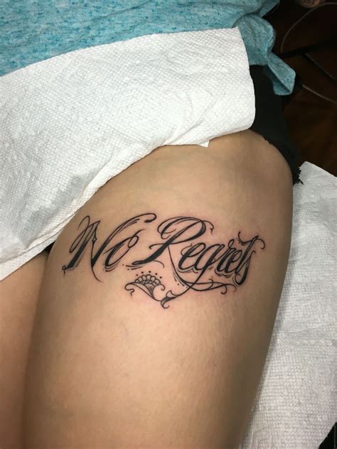 Live Life With No Regrets Tattoo Designs