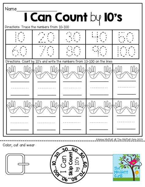 Counting By 10s Worksheet For Kindergarten Printable Word Searches