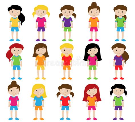 Collection Of Cute And Diverse Vector Format Female Students Or