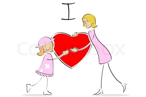 Download Illustration of mother and daughter ... | Stock vector ...
