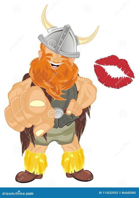 Viking And Love Stock Illustration Illustration Of Cartoon 113532932