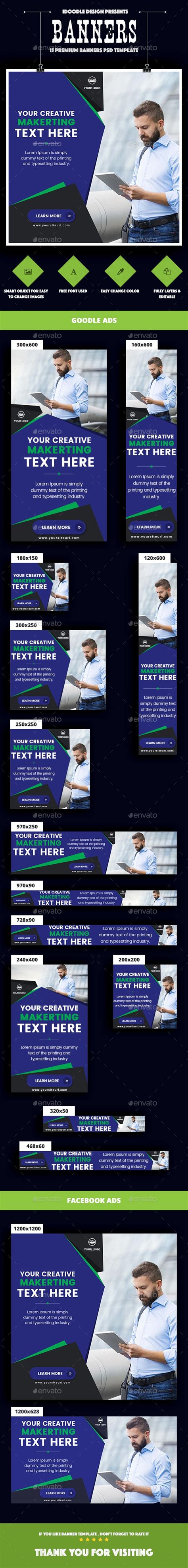 Banner Ads Multipurpose Business Corporate Banners Ad By Idoodle