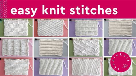 Easy Knit Stitch Patterns For Beginners Youtube