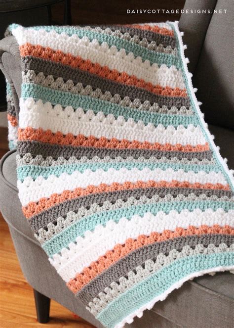 Diy Crochet Simple Stripes Blanket Tutorial Crafts In Love