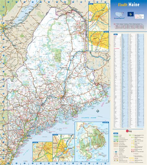 Large Detailed Roads And Highways Map Of Maine State With