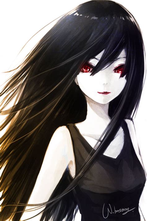 Long Hair Girl By W Hosrising On Deviantart Anime Menina Anime Desenhos