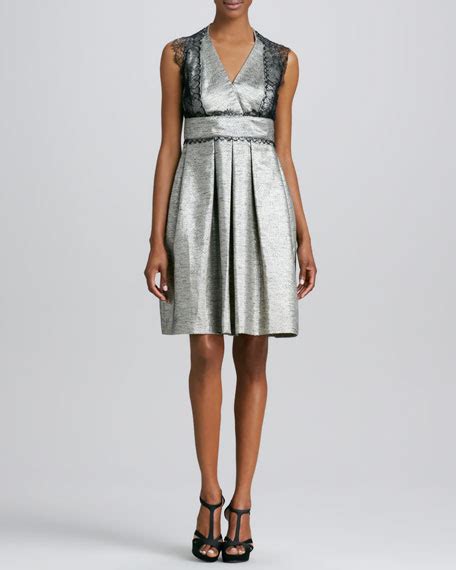 Kay Unger New York Lace Trimmed Cocktail Dress