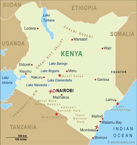 You can customize the map before you print! Kenya Map, Kenya Travel Maps from Word Travels