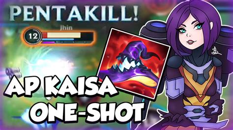 ap kaisa mid one shot build 14 kills penta build and runes wild rift gameplay youtube