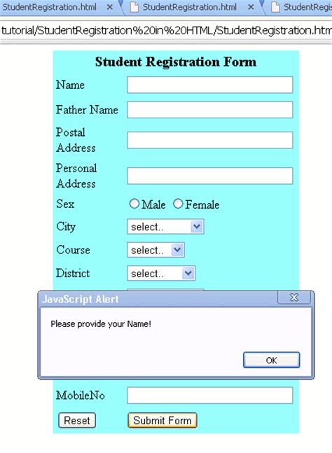 Student Registration Form In Html With Css Code Student Gen