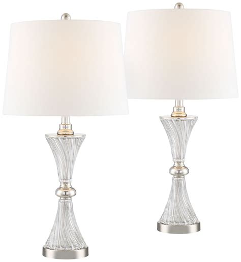 Regency Hill Modern Table Lamps Set Of 2 With Usb Charging Port Chrome